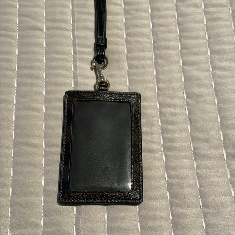 Coach Black and Brown Leather Card Holder - Picture 4 of 7